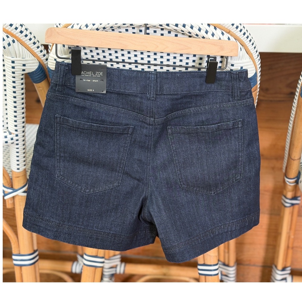 Rachel Zoe Womens High Rise Sailor Button Dark Wash Denim Shorts Size 6 NEW - Picture 5 of 9